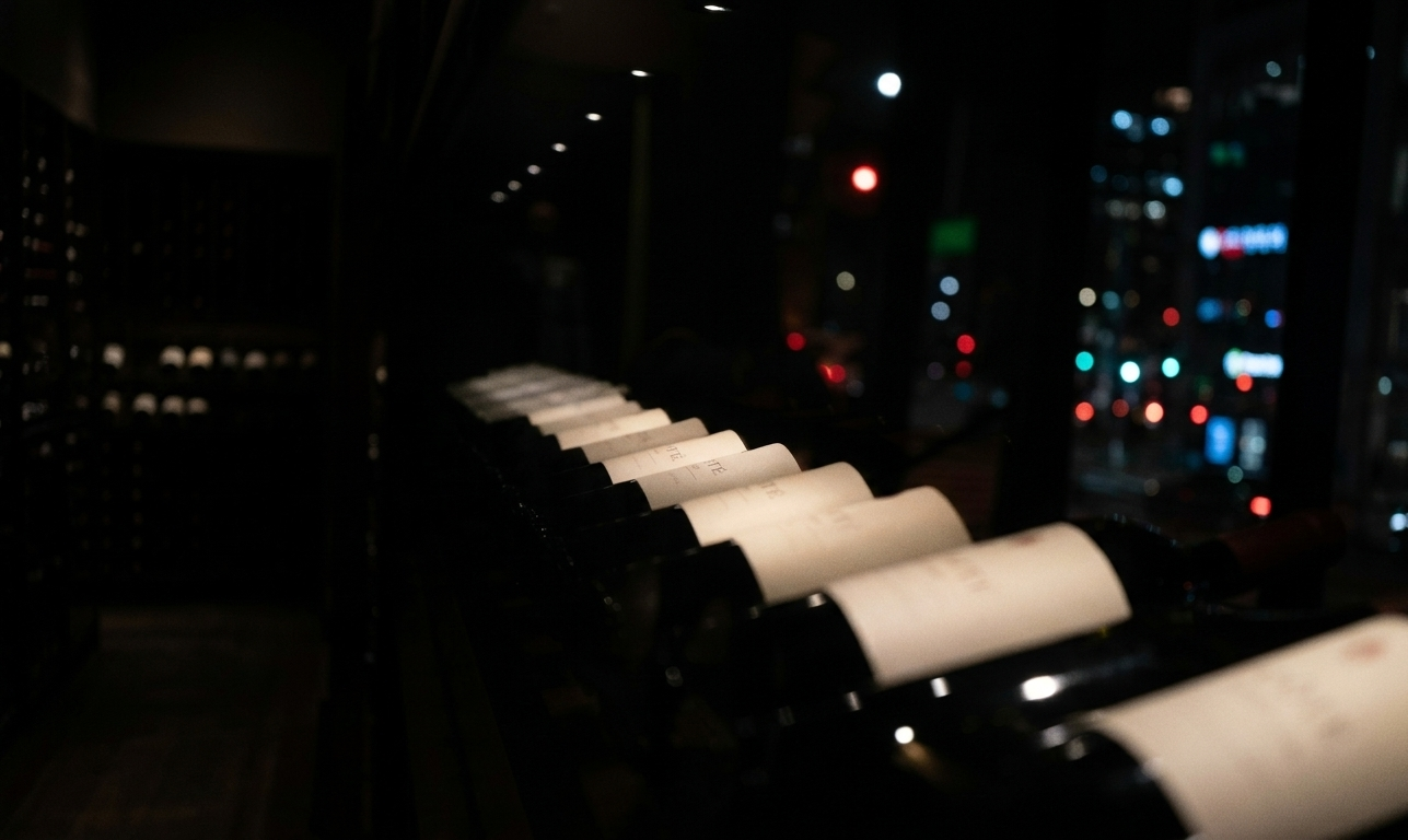 cave sombre vins vin protégé de la lumière du jour